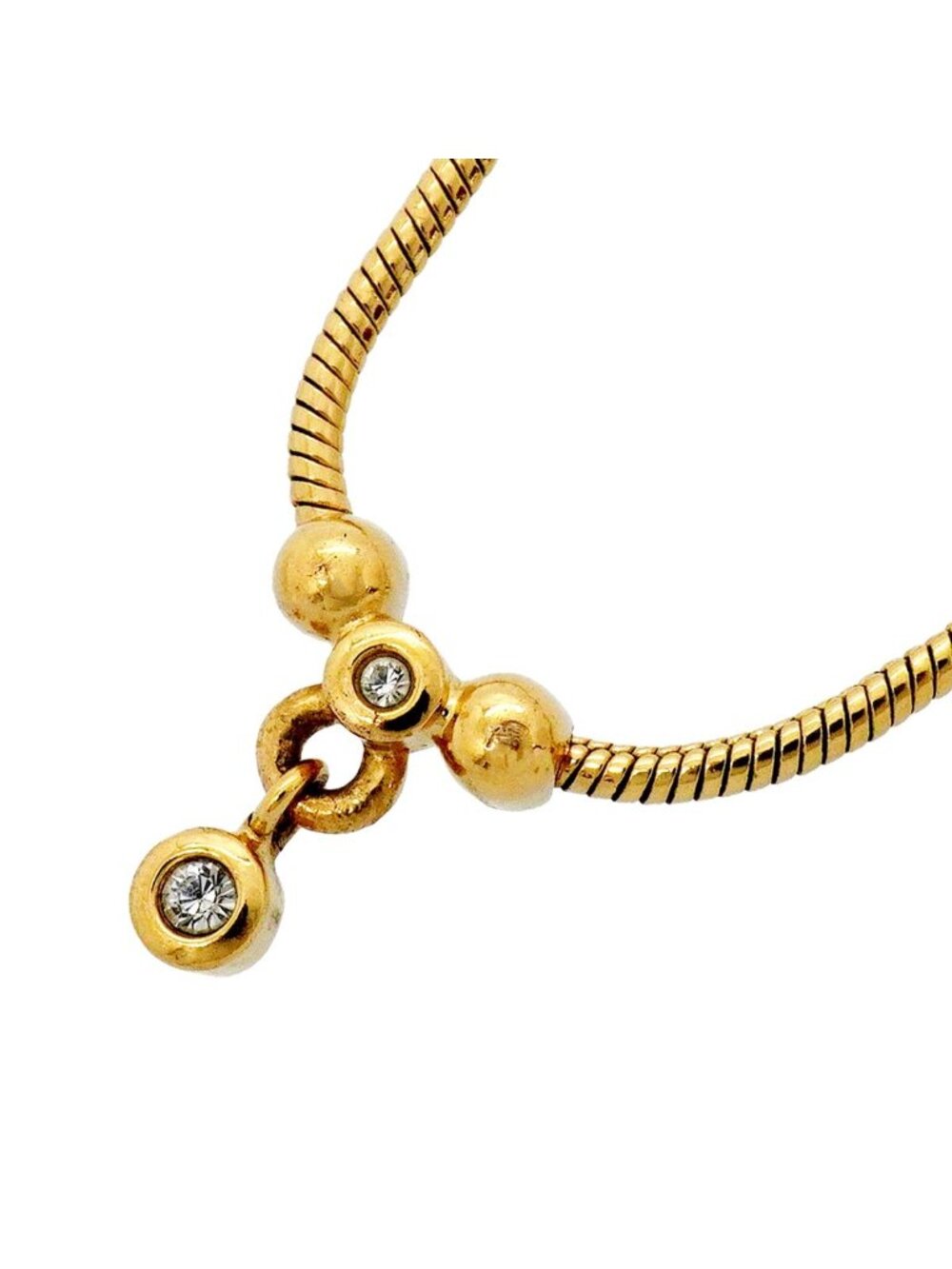 Dior Necklace Gold Plated Rhinestone